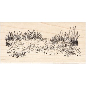 Beach Grass 1347I Beeswax Rubber Stamps Unmounted, Cling, Mounted Stamp Scenic, Landscape Stamping