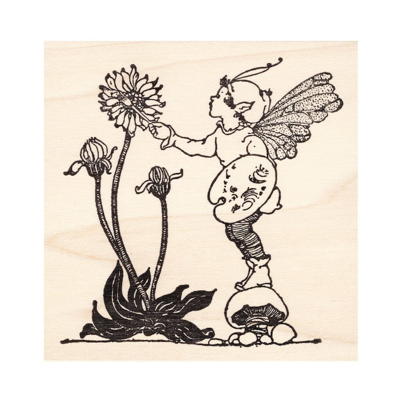 Painting Fairy 297K Beeswax Rubber Stamps Unmounted, Cling, Moun Painting Fairy 297K Beeswax Rubber Stamps Unmounted, Cling, Moun