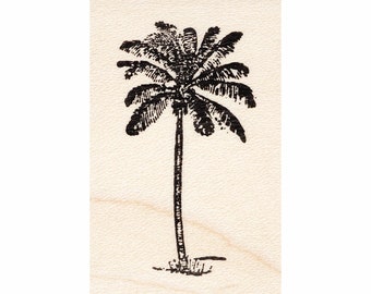 Skinny Palm 281D Beeswax Rubber Stamps Unmounted, Cling, Mounted Stamp Scenic, Landscape Stamping