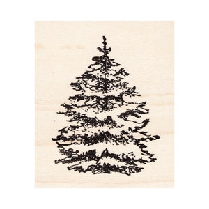 Snowy Fir Tree 1681G Beeswax Rubber Stamps Unmounted, Cling, Mounted Stamp Scenic, Landscape, Nature Stamping