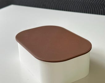 3D Printed Desk Organizer | Modern Two-Tone Storage Box with Lid