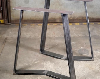 Gambe per tavolo trapezoidali moderne, gambe per tavolino da caffè in acciaio, gambe per scrivania da gaming in legno riciclato, gambe per panca Entwarzy, supporto per tavolo fai da te, set da 2