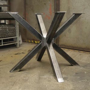 Steel Spider Table Base for Round Tabletop, Pedestal Table Support For Square Tabletop, Criss Cross Base Perfect for Wood, Glass or Marble