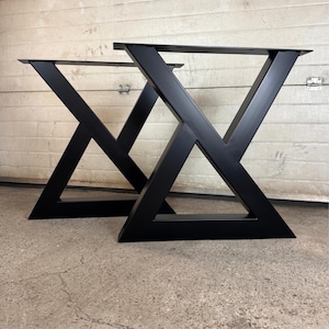 Moderne geometrische Tischbeine, massive Tischstütze, robuste Tischbeine mit Baumkante, architektonisches Tischgestell, DIY-Möbel, 2er-Set
