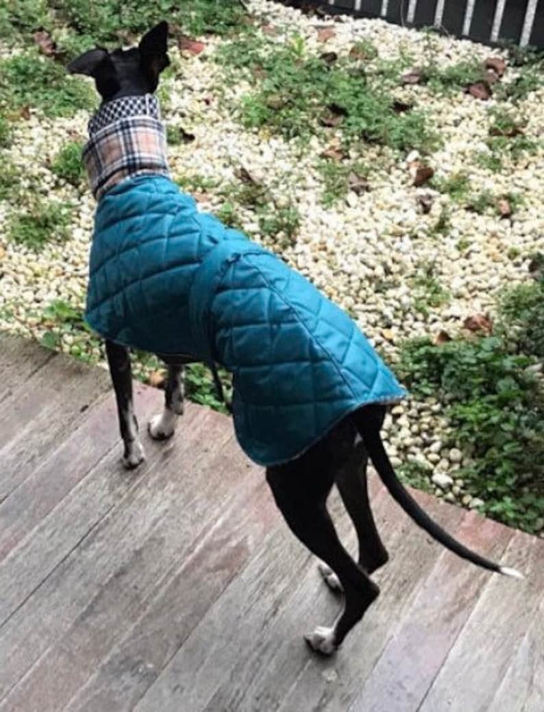 Whippet waterproof winter quilted coats with a long fleece Etsy