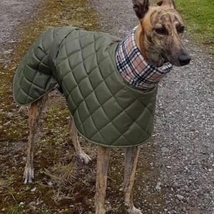 Waterproof winter greyhound coats. Winter coats for greyhound. Greyhound Fleece Coat UK image 2