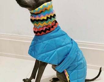 Italian greyhound quilted waterproof winter coats,Cirneco dell'Etna coats,whippet pup coats,dog coats custom made