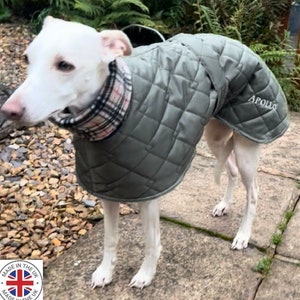 Personalised whippet dog coats  greyhound coat  waterproof whippet jackets