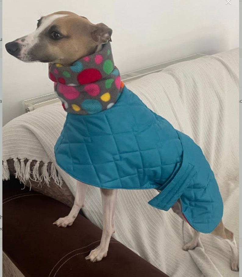 Whippet Waterproof Winter Quilted Coats With a Long Fleece Etsy UK