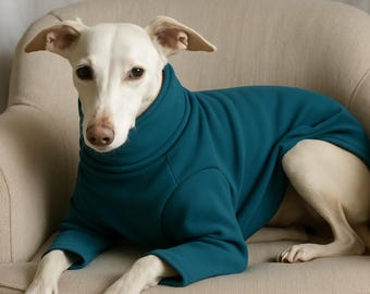 Whippet Dog Pyjamas – Sweatshirt Fabric Fleece-Backed PJs for Italian Greyhound, Greyhound & Sighthound Winter Wear