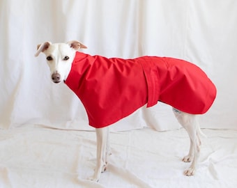 Waterproof Whippet Raincoat, Greyhound Raincoat, Italian Greyhound Coat, Cotton Lined Dog Coat, Handmade Sighthound Rain Mac