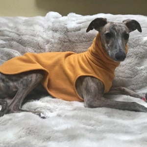 Greyhound and whippet,sighthound fleece jumpers / Sleeveless Sweater/pullover/vest OCHRE