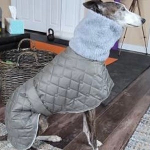 Waterproof greyhound coat with Sherpa fleece lined winter coats ,greyhound , whippet, lurcher, Italian Greyhound, extra warm coats image 4