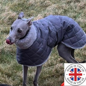 Waterproof greyhound coat with Sherpa fleece lined winter coats ,greyhound , whippet, lurcher, Italian Greyhound, extra warm coats image 1