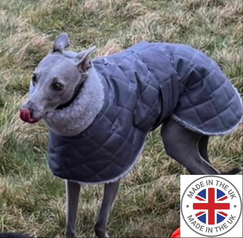 Waterproof greyhound coat with Sherpa fleece lined winter coats ,greyhound , whippet, lurcher, Italian Greyhound, extra warm coats image 1