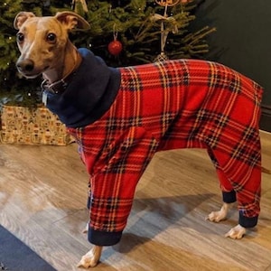 Greyhound Pyjamas, Greyhound Clothing, Greyhound Fleece Pjs, Dog Pyjamas, Whippet Clothing, whippet pyjamas , image 2