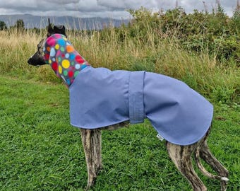 Cappotto Impermeabile per Whippet – Mantella Antipioggia Foderata in Pile per Levrieri, Greyhound & Piccoli Levrieri Italiani