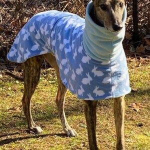 Greyhound Soft Fleece Kennel House Coat. Whippet Soft Fleece Kennel House Coat made in the uk