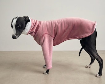 Whippet pyjamas in Sherpa fleece | Chunky Winter pyjamas for Whippets & Greyhounds | Luxury Sighthound Clothing