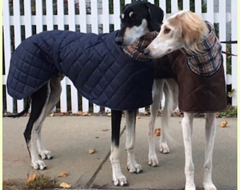 Manteaux et vestes d'hiver doublés de molleton gris et whippet avec long cou en molleton