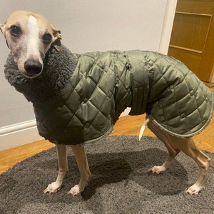 Waterproof greyhound coat with Sherpa fleece lined winter coats ,greyhound , whippet, lurcher, Italian Greyhound, extra warm coats image 3