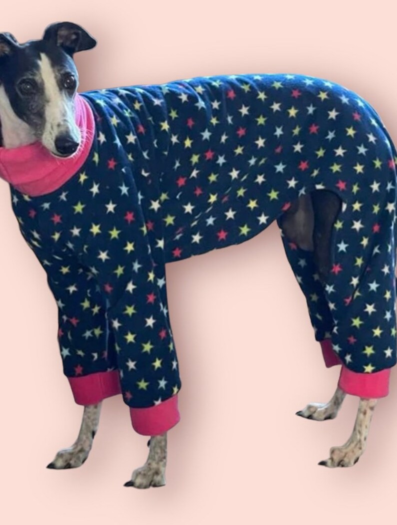 Greyhound Pyjamas, Greyhound Clothing, Greyhound Fleece Pjs, Dog Pyjamas, Whippet Clothing, whippet pyjamas , image 3