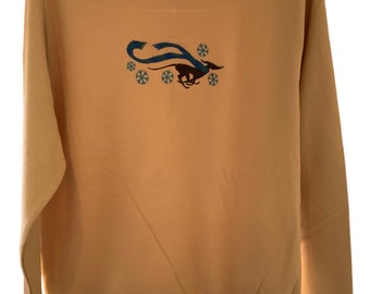Embroidered Sighthound Sweatshirt - Gifts for dog lovers. Minimal yet stylish design, greyhound, whippet, lurcher,