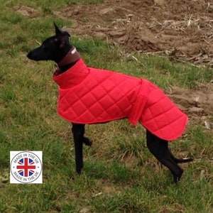 Waterproof greyhound and whippet coats with short neck fleece lined