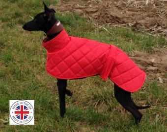 Waterproof greyhound and whippet coats with short neck fleece lined