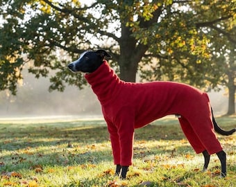 Whippet 4 Leg Fleece Pyjamas, Greyhound Pyjamas, Italian Greyhound PJs, Full Body Dog Onesie