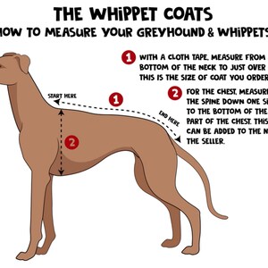 Waterproof greyhound coat with Sherpa fleece lined winter coats ,greyhound , whippet, lurcher, Italian Greyhound, extra warm coats image 7