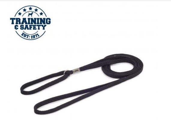 Dog Show Lead - Black Soft Nylon Showing Leash - Ideal for Training