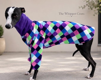 Greyhound fleece pyjamas , whippet cozy winter sleepwear for Sighthounds, Italian greyhounds ( reduced in price)