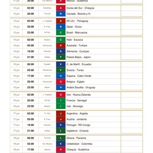 Mundial 2026, Fifa World Cup 2026, Groups Matches, Score, Point Sheets, Time reference, Locations, and historical (5 PDF), ESPAÑOL