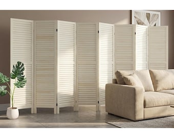Room Divider, Folding Room Divider Screen, Wooden Privacy Screen Temporary Wall Partition,Louver Panel Divider for Home Office Bedroom Hotel