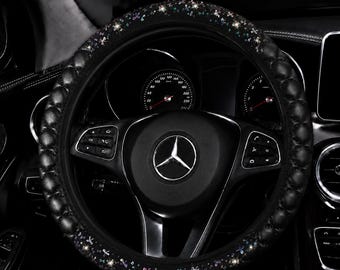 Festive Rainbow Bow Steering Wheel Cover - Car Wheel Cover, Cute Universal Fit 14.5-15 inch, leather Car Decor Gift