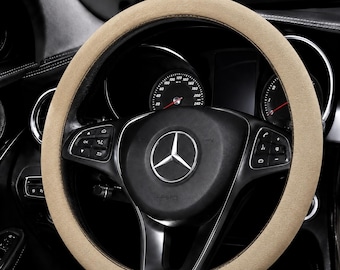 Premium Beige Silicone Steering Wheel Cover – Breathable Non-Slip Car Wheel Cover, Universal Fit, Sweat-Wicking Summer Car Accessory