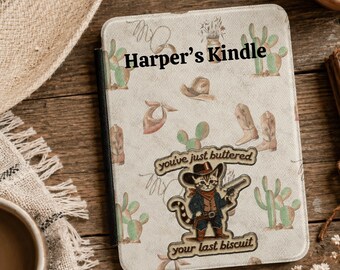 Kindle-hoesje in countrystijl | Westers cactuspatroon | Cadeau voor de start van het schooljaar