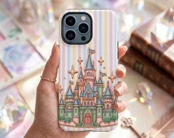 Schloss Handyhülle | Pastell Märchen Emaille Pin Handyhülle für iPhone, Samsung Galaxy, Google Pixel