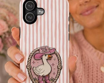 Gestreifte Handyhülle, neue iPhone-Hülle als Geschenk für Mama, Handyhülle mit Gänsemotiv