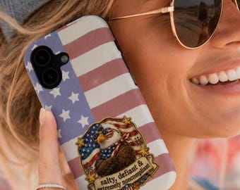 Patriotische Handyhülle mit amerikanischer Flagge, USA-Handyhülle, Geschenk zum Abschluss der Grundausbildung