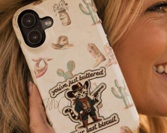Capa de celular Country Girl | Nova capa de celular para cowgirl | iPhone para amantes de gatos