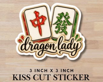Dragon Lady Mahjong Sticker | Mahjong Mama | Gift for Her