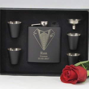 Groomsmen Gift Flask, 1 Personalized Best Man Gift, Engraved Flask Set, Personalized Flask, Wedding Party Gift, 1 Flask Gift Set