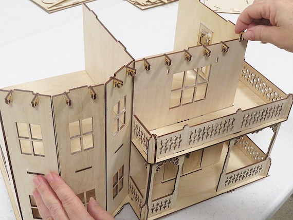 Gingerbread Victorian Dollhouse Kit, 1:24 Scale Doll House Kit