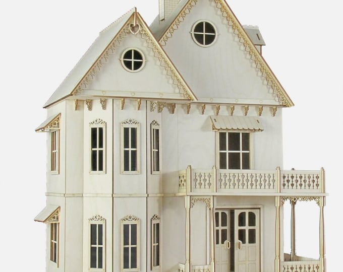 Gingerbread Victorian Dollhouse Kit, 1:12 Scale Doll House Kit, Journey ...