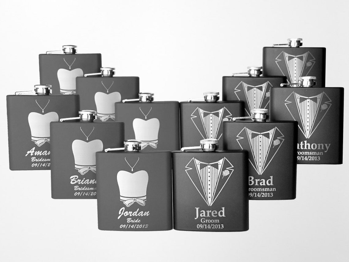 12 Personalized Bridal Party Gifts Stainless Steel Engraved Etsy