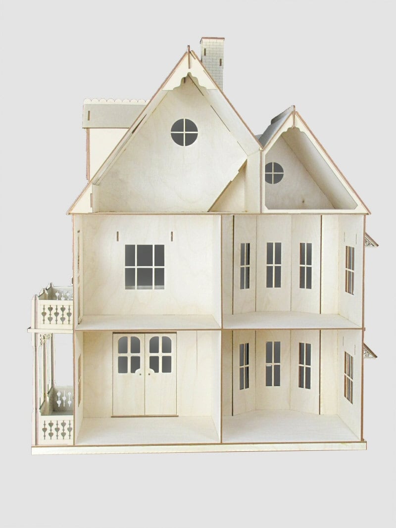 Gingerbread Victorian Dollhouse Kit, 1:12 Scale Doll House Kit, Journey ...