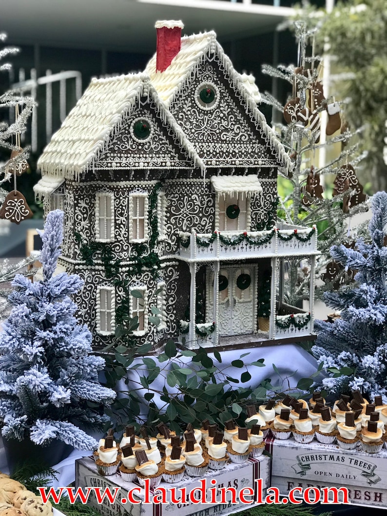 Gingerbread Victorian Dollhouse Kit, 1:12 Scale Doll House Kit, Journey's House of Dreams. Heart motif, wood. image 5