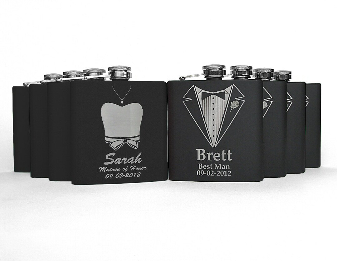 Bridal Party Gifts 10 Stainless Steel Engraved Wedding Etsy